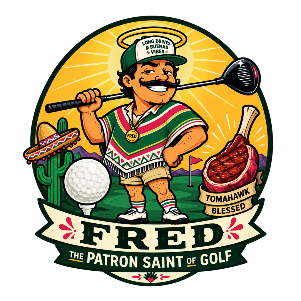 Fred, the mascot for Fred Golf